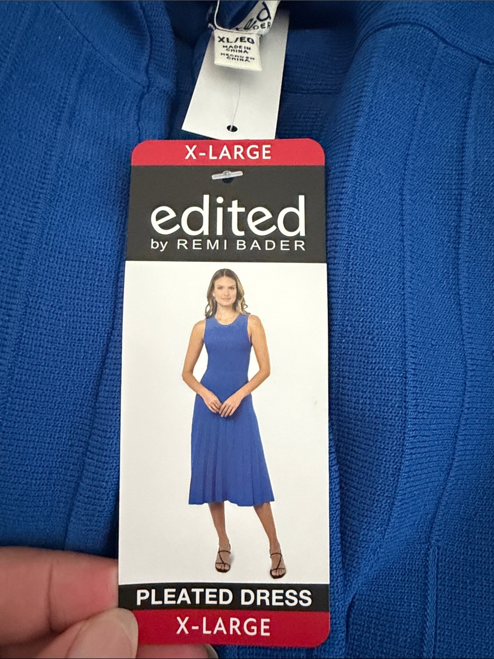 Sleeveless Royal Blue Pleated  Dress - Picture 5 of 8